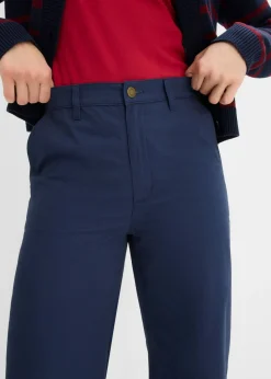bonprix bonprix Pantalón tobillero de algodón puro Azul marino Discount