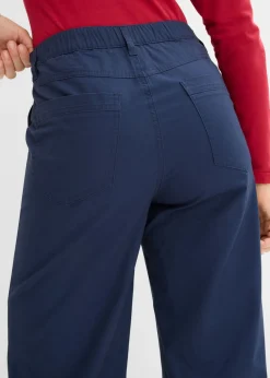bonprix bonprix Pantalón tobillero de algodón puro Azul marino Discount
