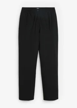 bonprix bonprix Pantalón térmico con forro polar, cintura cómoda, material impermeable y corte recto Negro Best