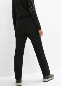 bonprix bonprix Pantalón térmico con forro polar, cintura cómoda, material impermeable y corte recto Negro Best