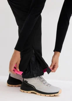 bonprix bonprix Pantalón térmico funcional de esquí con tirantes desmontables, material impermeable y corte recto Negro Sale