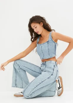 bonprix bonprix Pantalón vaquero, high waist azul hielo denim Clearance