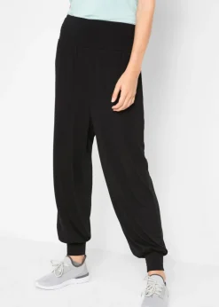 bonprix bonprix Pantalones bombachos con banda de silicona en la cintura Negro Outlet
