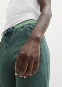 bonprix bonprix Pantalones de chándal de mezcla de algodón (2 unidades) negro + verde oscuro jaspeado Best