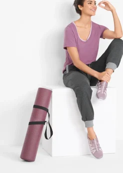 bonprix bonprix Pantalones deportivos con cintura en contraste Negro jaspeado