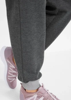 bonprix bonprix Pantalones deportivos con cintura en contraste Negro jaspeado