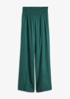 bonprix bonprix Pantalones slip-on de crepé de viscosa fluido verde mate Outlet