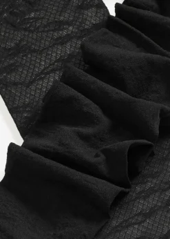 bonprix bonprix Pantis con diseño floral de rejilla Negro Discount