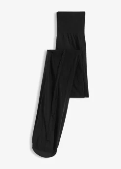 bonprix bonprix Pantis 30 den de poliamida reciclada con cinturilla cómoda y corazones en la parte posterior Negro New