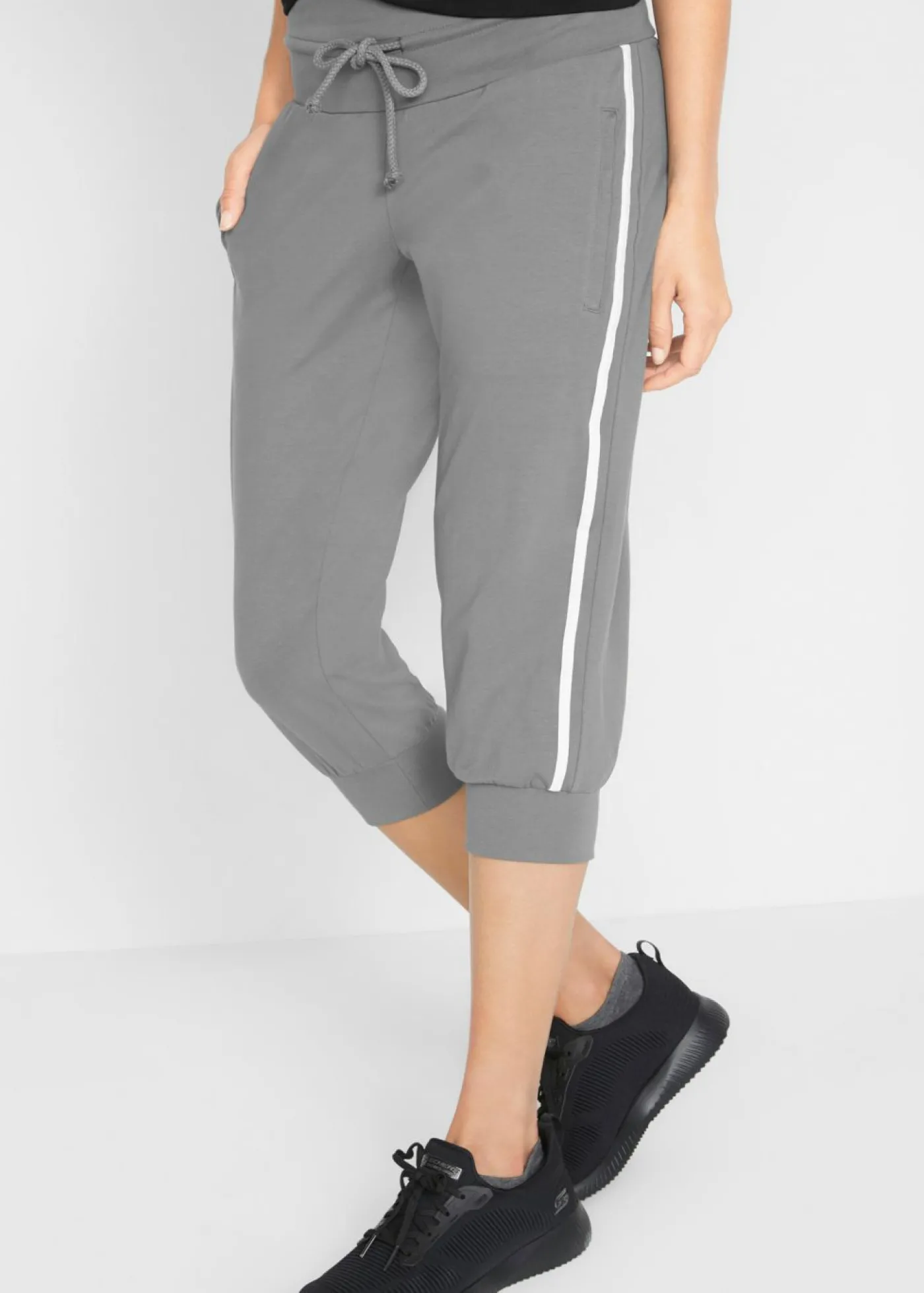 bonprix bonprix Paquete de 2 braguitas deportivas elásticas, 3/4 de largo, nivel 1 negro+gris ahumado Best