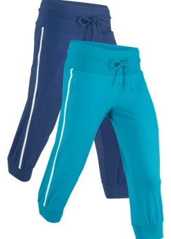 bonprix bonprix Paquete de 2 braguitas deportivas elásticas, 3/4 de largo, nivel 1 azul oxford+turquesa oscuro Online