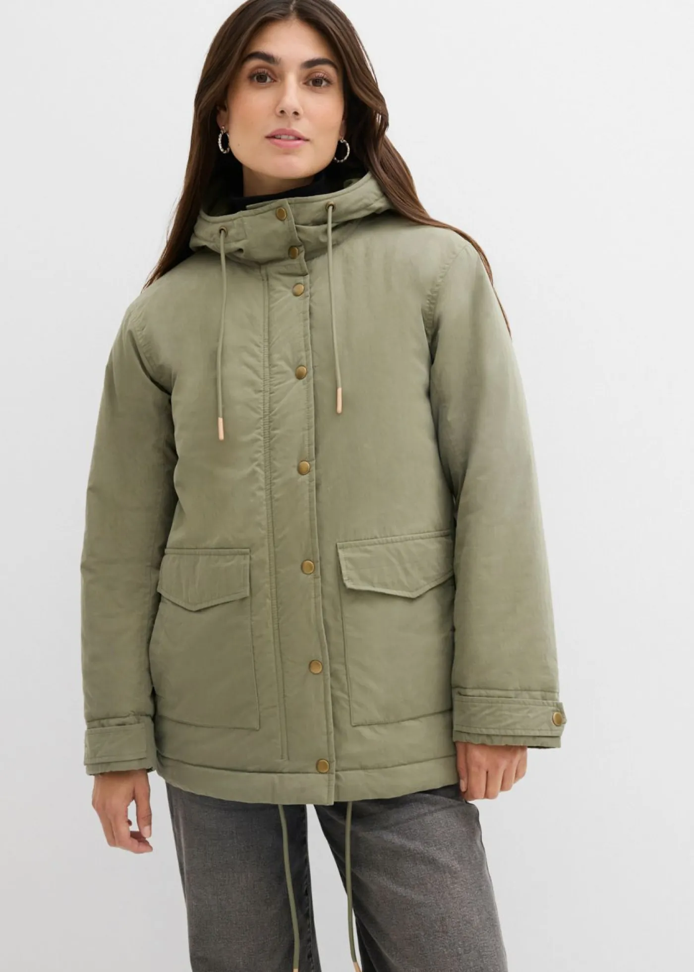 bonprix bonprix Parka acolchada Verde oliva