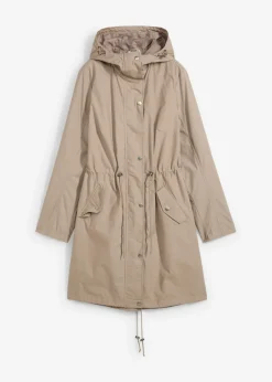 bonprix bonprix Parka con capucha Marrón grisáceo Online