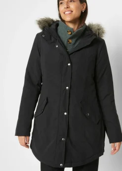 bonprix bonprix Parka con cremallera lateral para ajustar la anchura Negro Sale