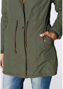 bonprix bonprix Parka con forro polar Verde oliva oscuro Discount