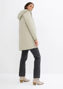 bonprix bonprix Parka de invierno ancha, con capucha y forro polar Verde aceite Hot