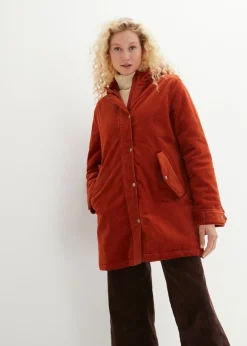 bonprix bonprix Parka de pana con forro suave óxido Online