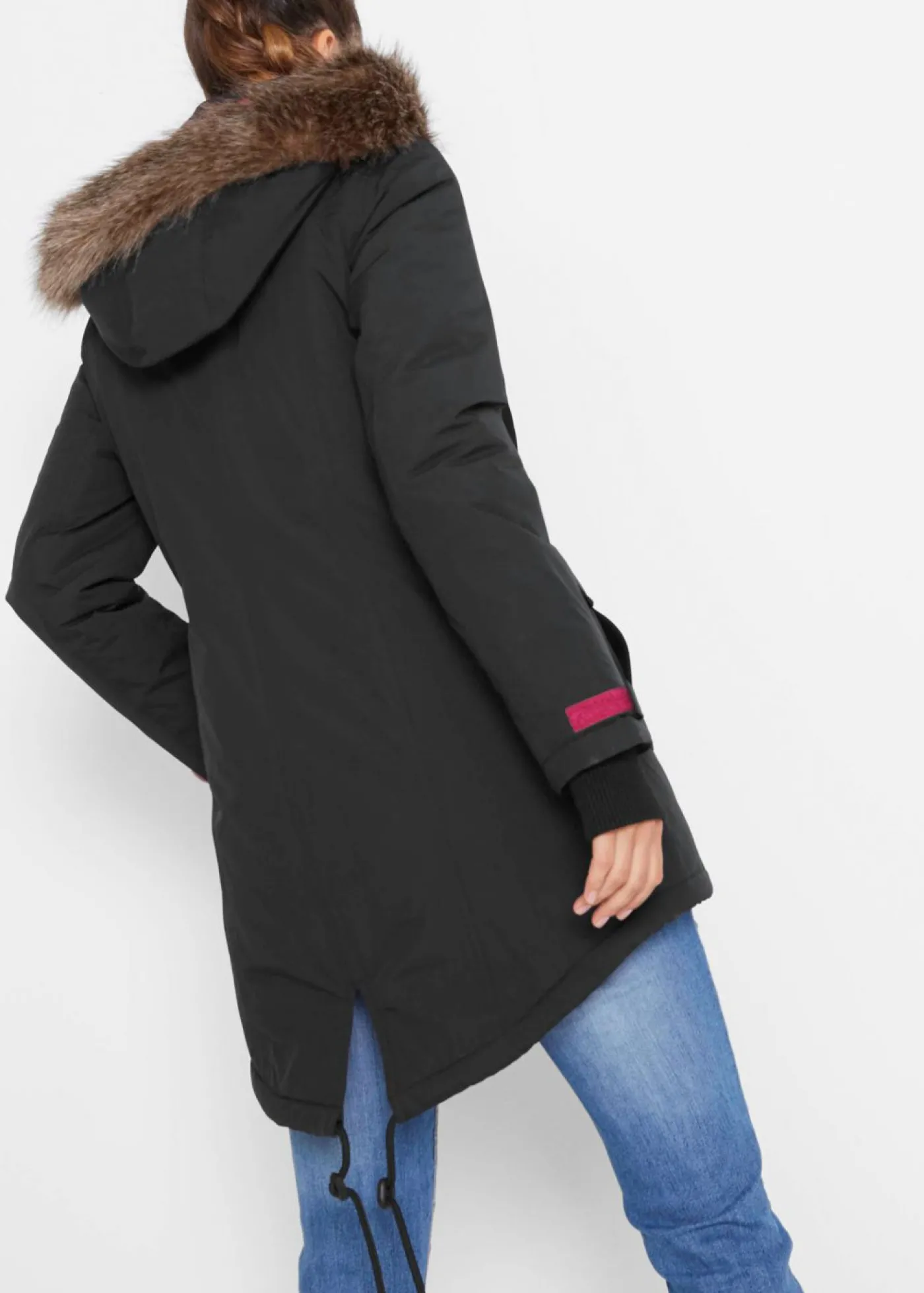 bonprix bonprix Parka funcional impermeable, guateada Negro Discount