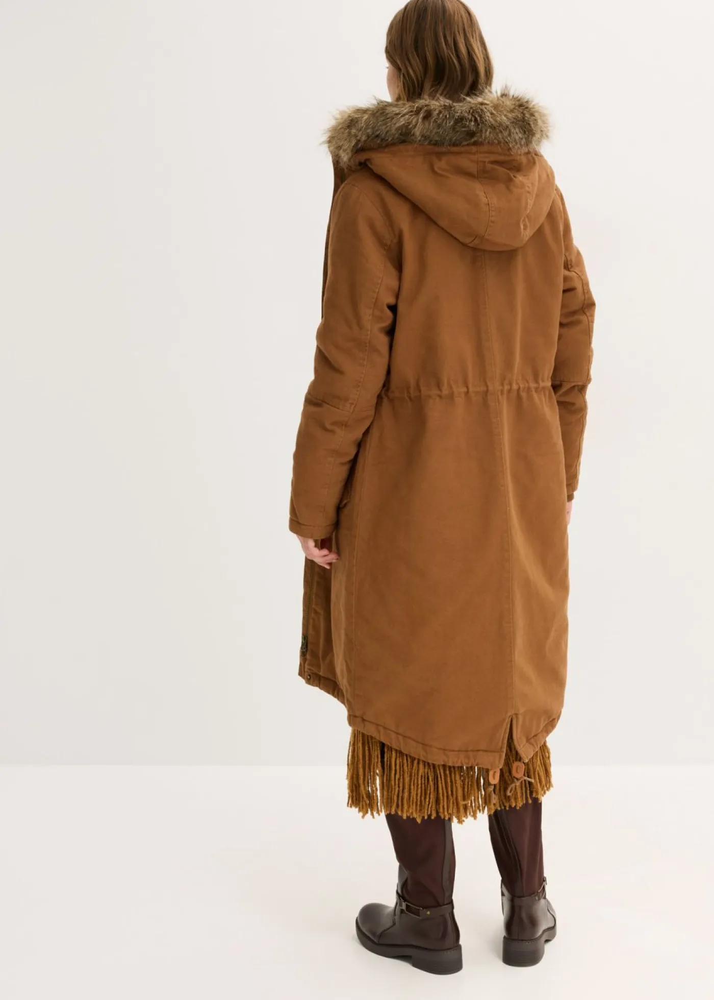 bonprix bonprix Parka larga acolchada Marrón coñac Discount