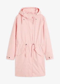 bonprix bonprix Parka larga con capucha rosa pálido Clearance