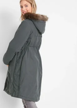 bonprix bonprix Parka premamá 3 en 1 con inserto de porteo Gris oscuro Clearance