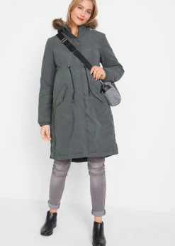 bonprix bonprix Parka premamá 3 en 1 con inserto de porteo Gris oscuro Clearance