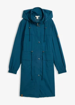 bonprix bonprix Parka tipo gabardina con bolsillos grandes Petróleo azul Hot