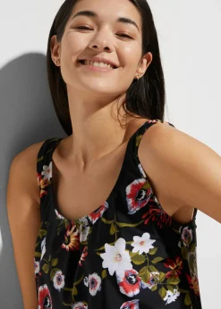 bonprix bonprix Parte superior de tankini de poliamida reciclada Negro de flores Sale