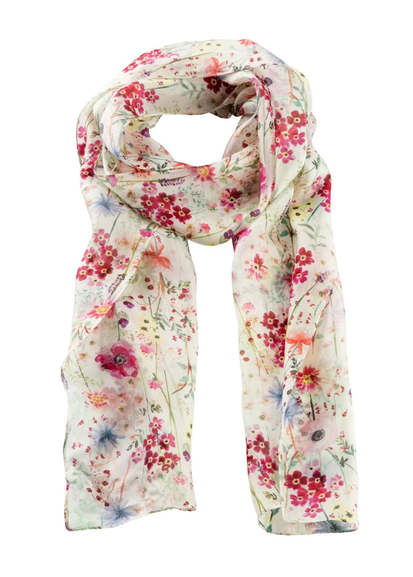 bonprix bonprix Pañuelo de seda De flores color crema