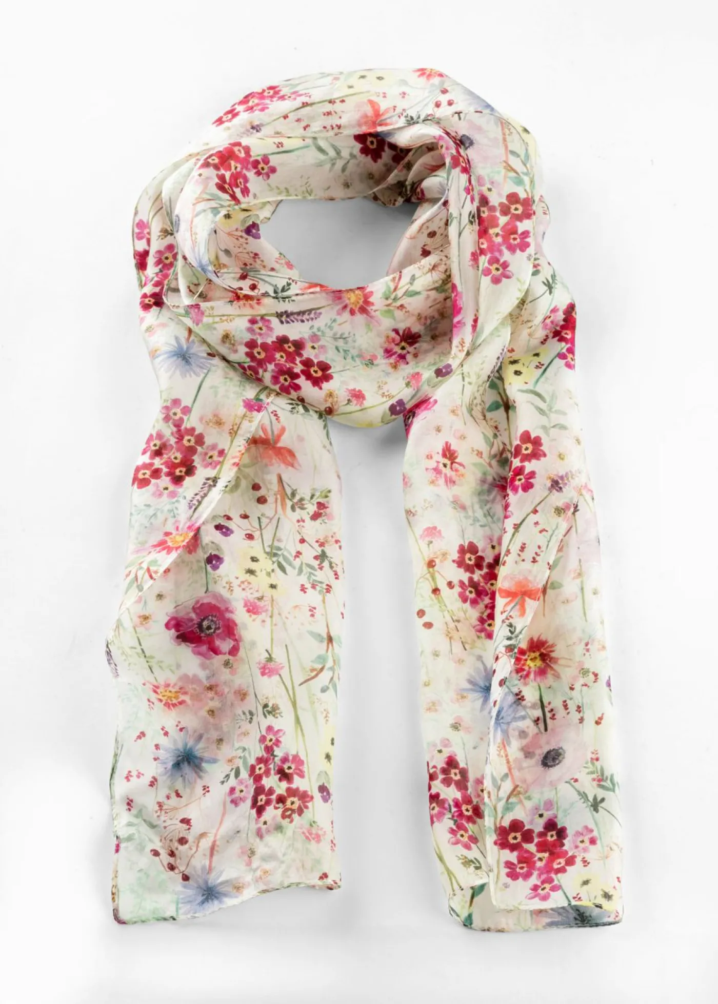 bonprix bonprix Pañuelo de seda De flores color crema