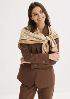 bonprix bonprix Pañuelo grande con estampado gráfico Marrón-beige Sale