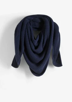 bonprix bonprix Pañuelo triangular de algodón puro Azul marino Online
