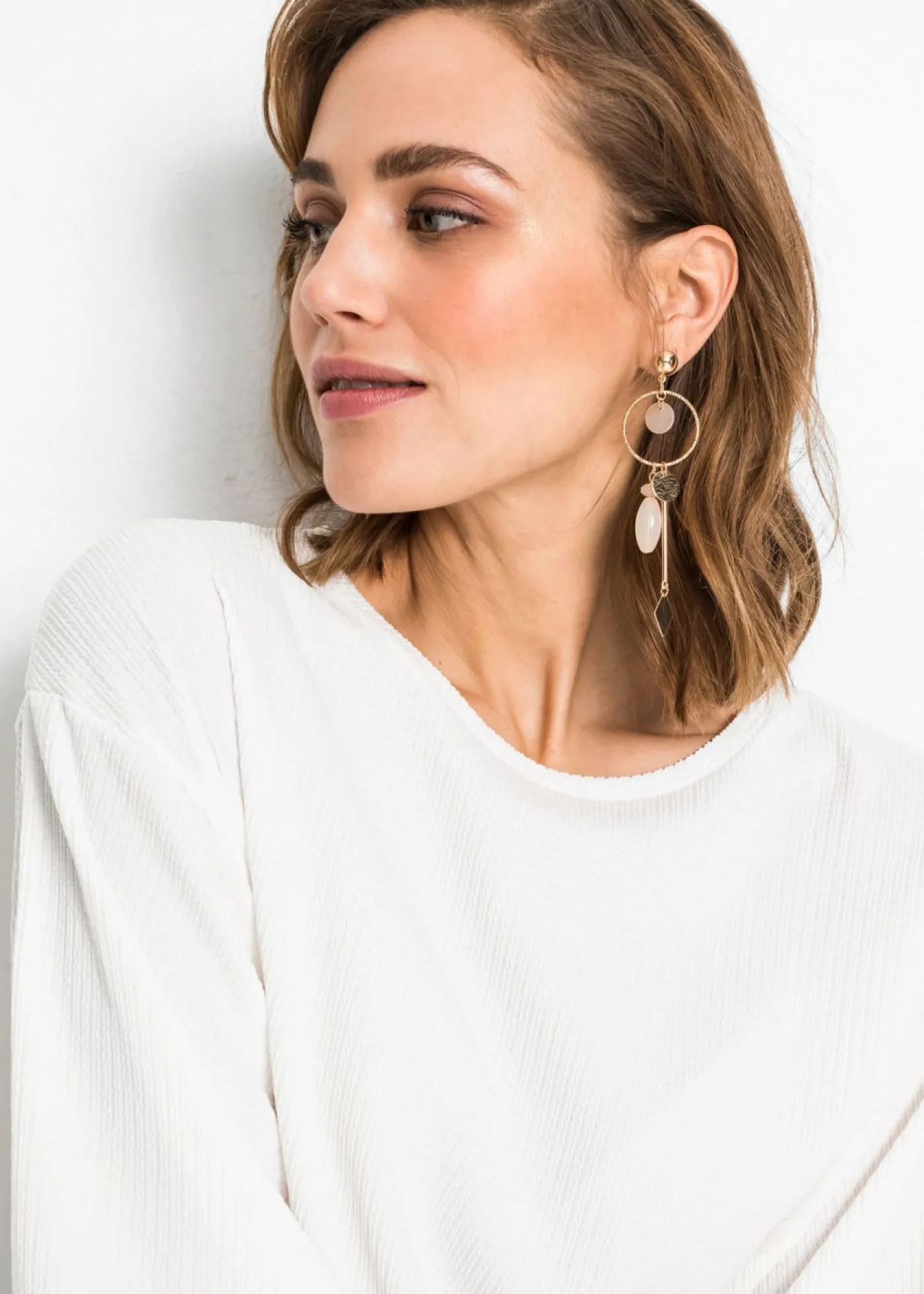 bonprix bonprix Pendientes Dorado claro/crema Online