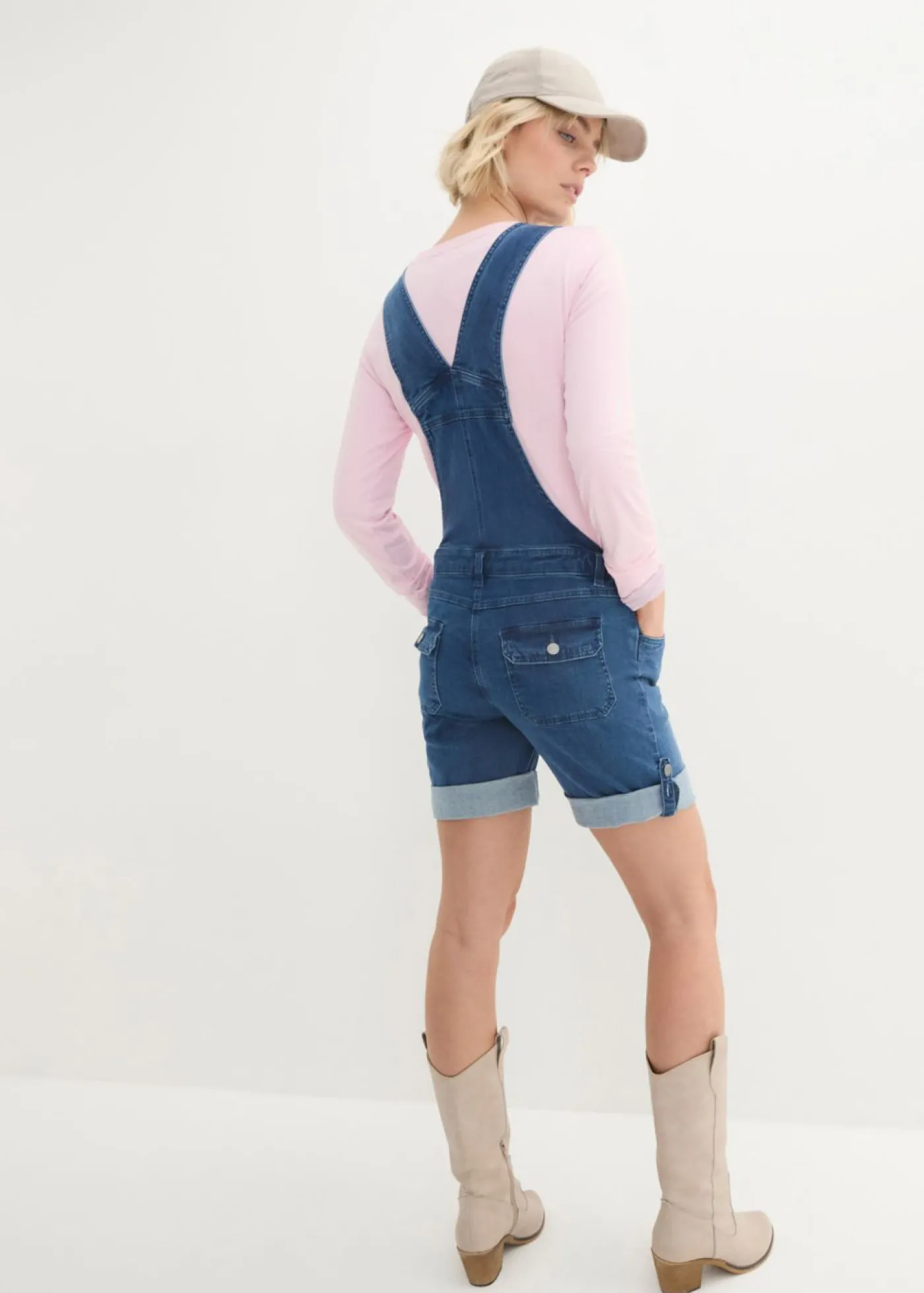 bonprix bonprix Peto corto premamá 2 en 1 Azul piedra Sale