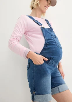 bonprix bonprix Peto corto premamá 2 en 1 Azul piedra Sale