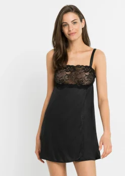 bonprix bonprix Picardías con efecto brillante Negro Sale