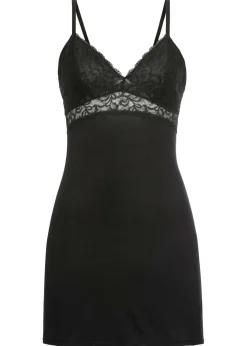 bonprix bonprix Picardías de mezcla de viscosa suave Negro Online