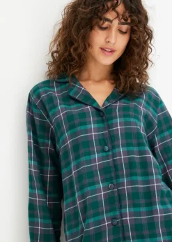 bonprix bonprix Pijama verde bosque a cuadros Outlet