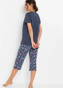 bonprix bonprix Pijama capri Azul jaspeado estampado Discount