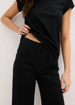 bonprix bonprix Pijama capri con culotte ancho Negro Discount