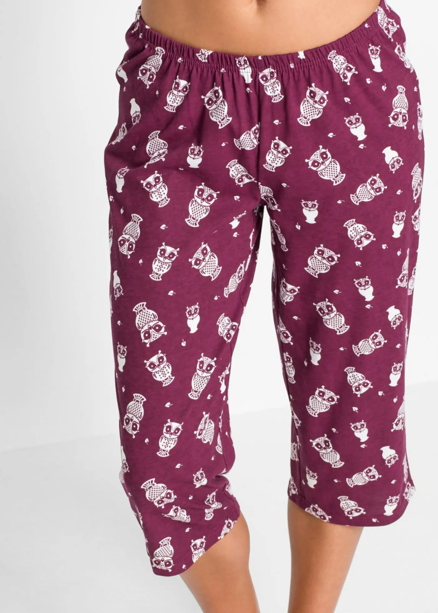 bonprix bonprix Pijama capri con mangas cortas baya / blanco Best