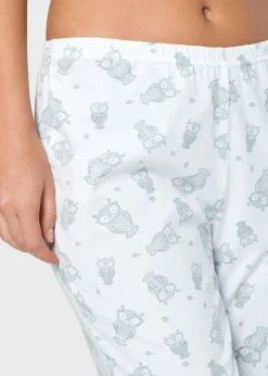 bonprix bonprix Pijama capri con mangas cortas Gris plateado-blanco Hot