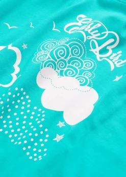 bonprix bonprix Pijama capri de algodón orgánico puro Esmeralda-blanco Discount