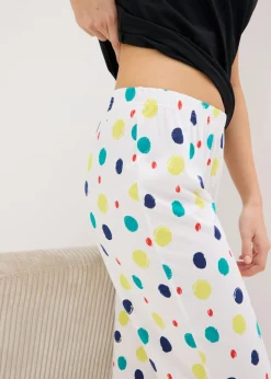 bonprix bonprix Pijama capri de algodón puro Negro de lunares Clearance