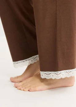 bonprix bonprix Pijama con botones Marrón-blanco lana Outlet