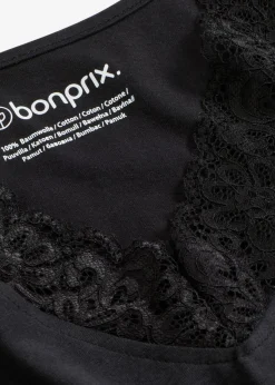 bonprix bonprix Pijama con encaje delicado Negro Online
