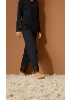bonprix bonprix Pijama con encaje delicado Negro Online