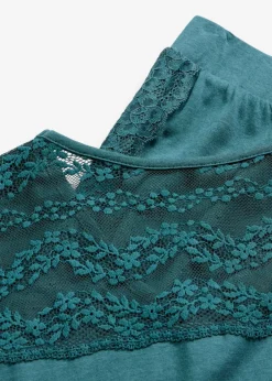 bonprix bonprix Pijama con viscosa y encaje verde pimiento Outlet