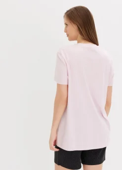 bonprix bonprix Pijama corto con pantalón ciclista lila empolvado-negro topos Hot
