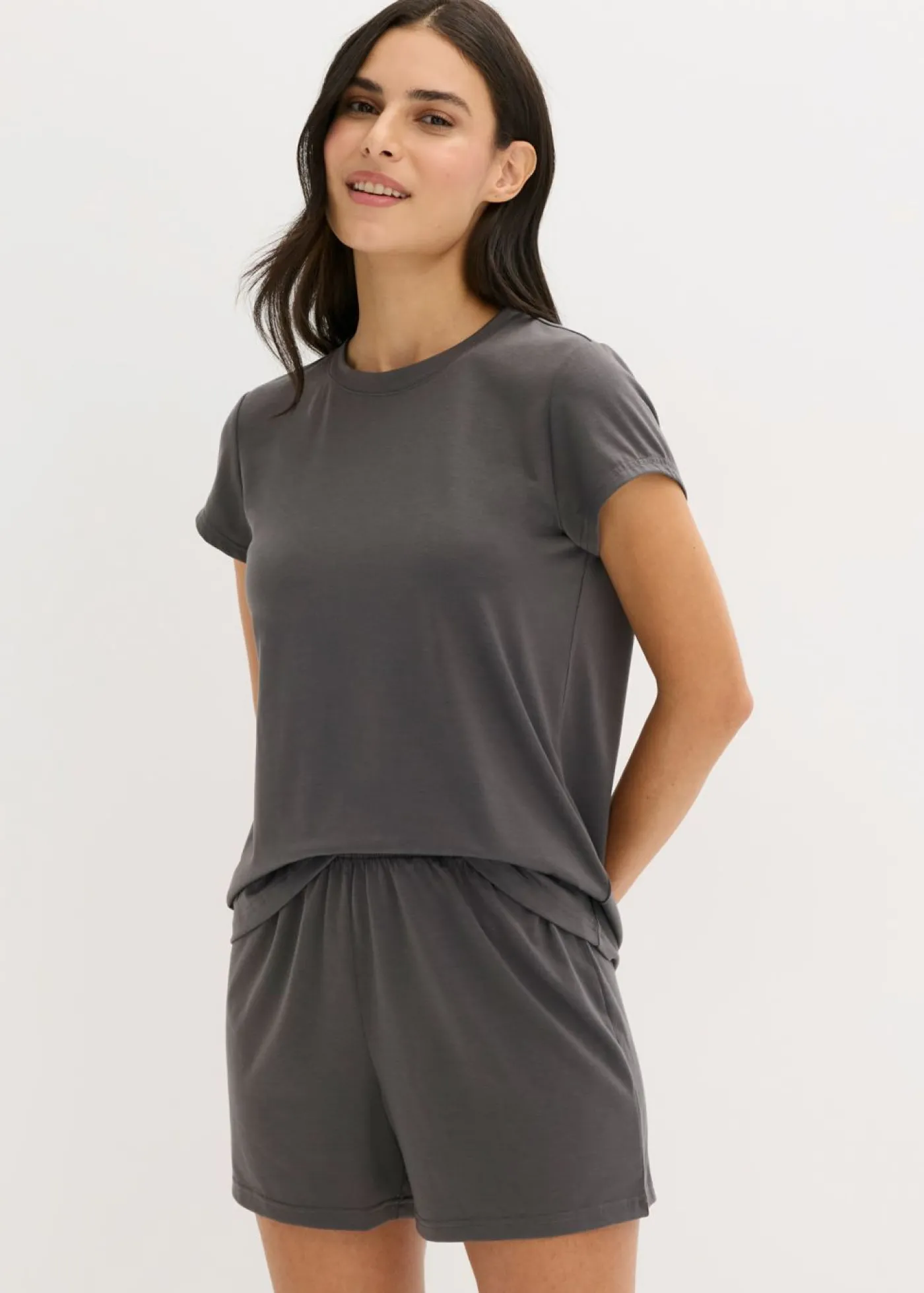 bonprix bonprix Pijama corto de material ligero y suave pizarra Best
